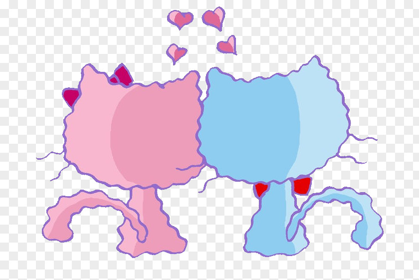 Cartoon Cat Lovers Back Child Blue PNG