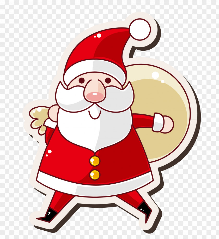 Cartoon Santa Claus Creative New Year Card Christmas PNG
