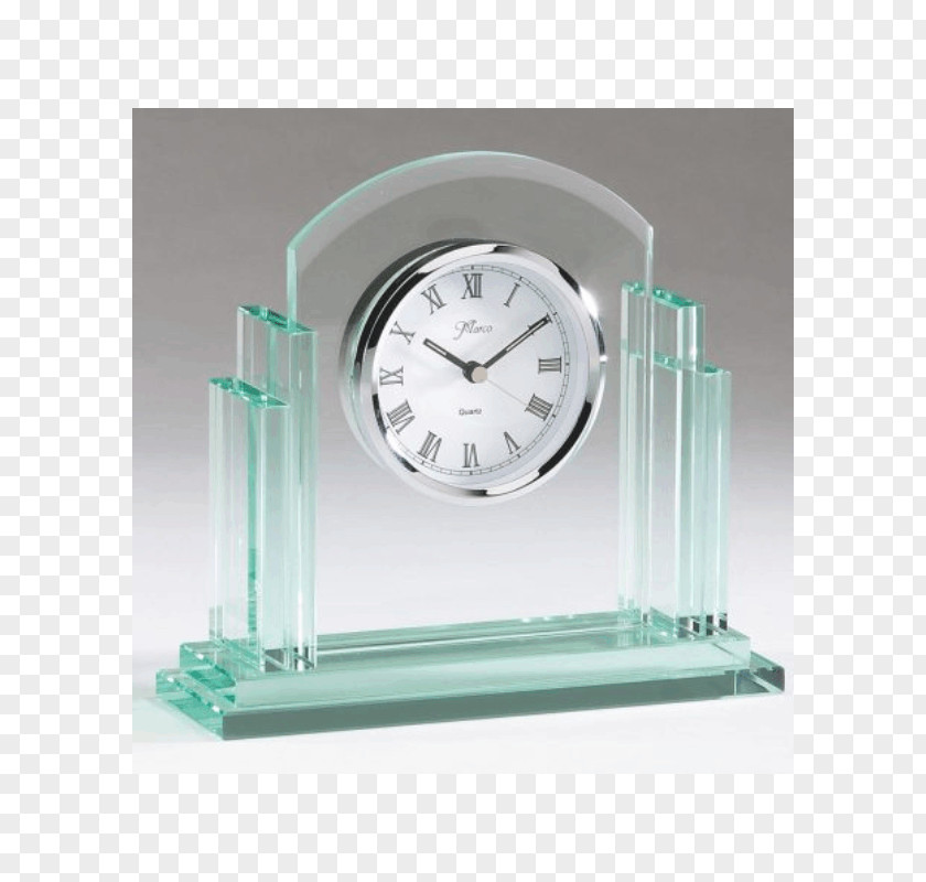 Glass Plaque Quartz Clock Lead Crystal PNG