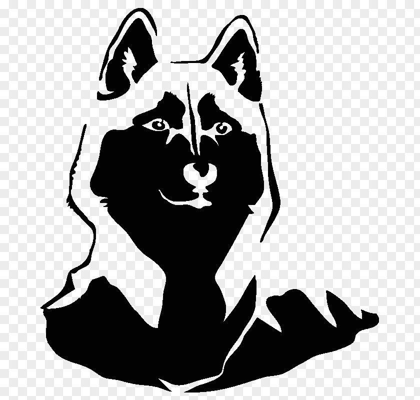 Husky Silhouette Whiskers Dog Cat Clip Art PNG