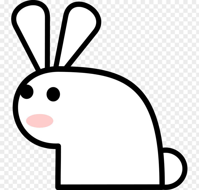 Rabbit Outline White Easter Bunny Domestic Clip Art PNG
