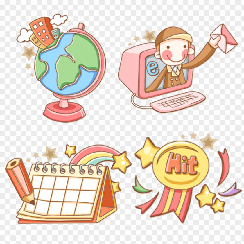 Cartoon Learning Life Cute Icon Material Clip Art PNG