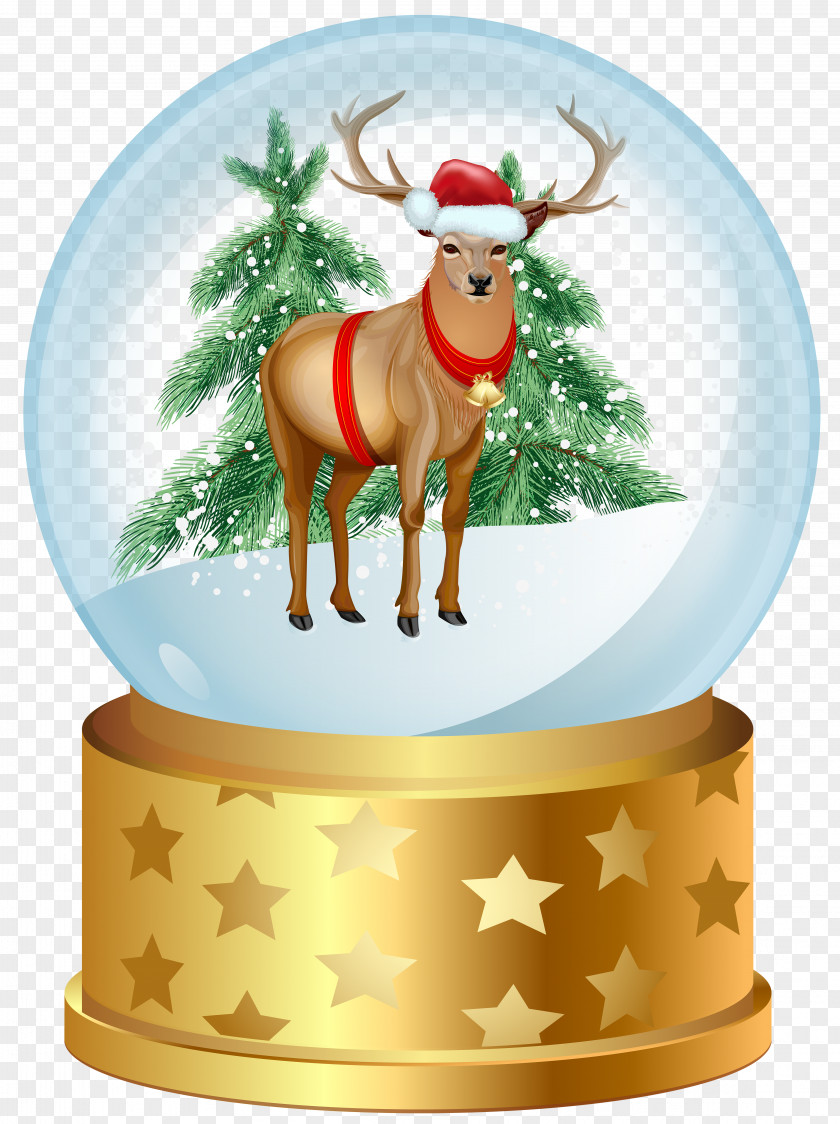 Christmas Deer Snow Globe Clip Art Image PNG