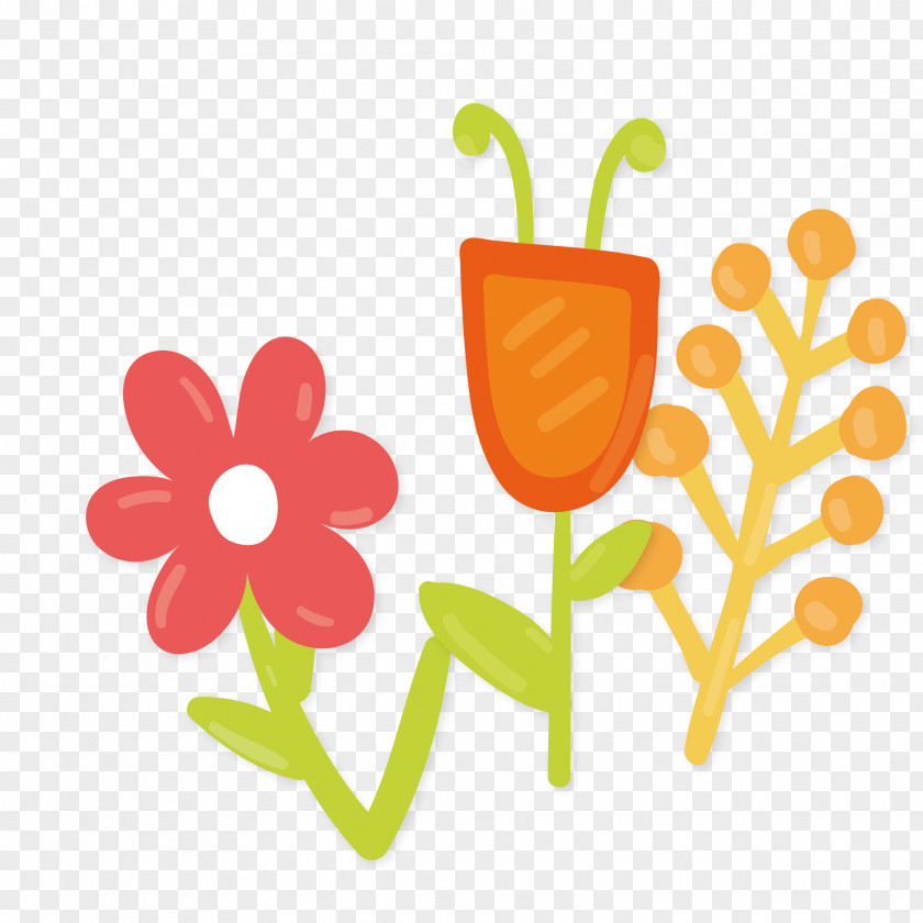 Vector Hand-painted Florets PNG