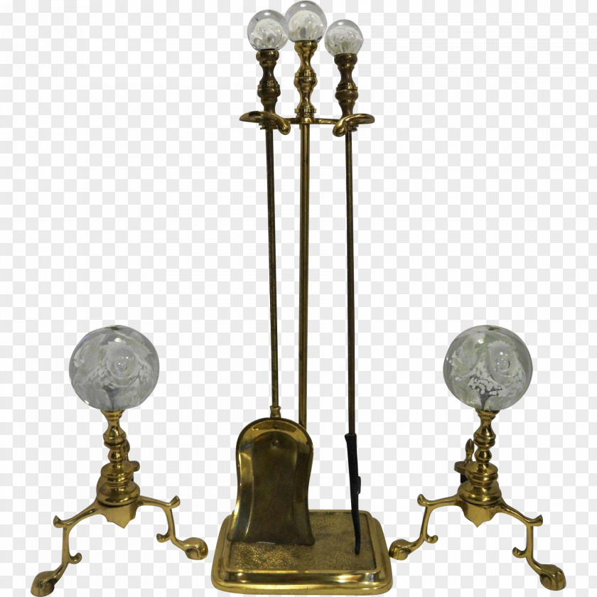 Callalily Andiron Fireplace Mantel Tool Antique PNG