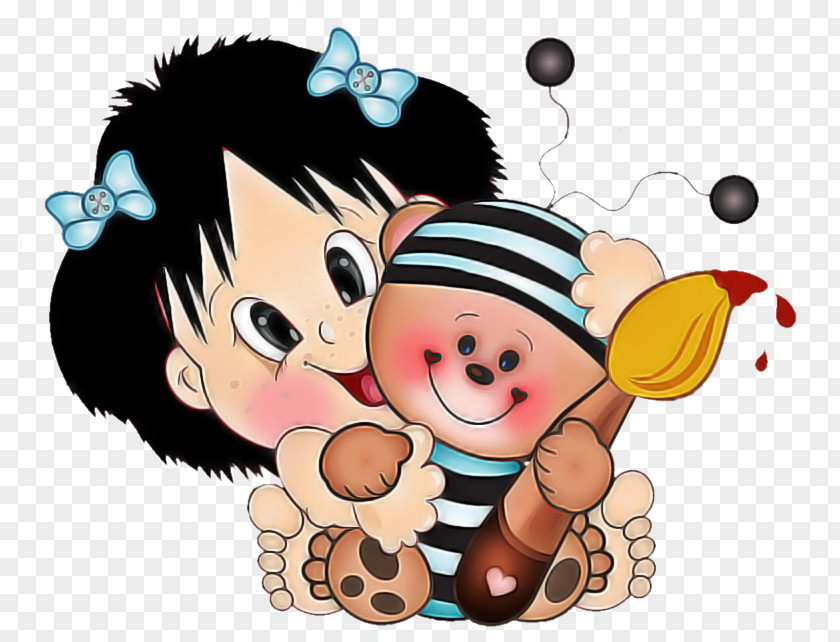 Happy Child Cartoon Cheek Interaction Fun PNG