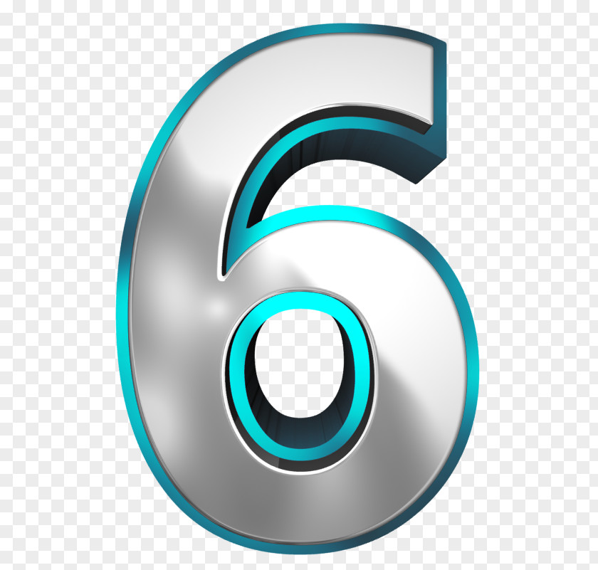 Metallic And Blue Number Six Clipart Image Aaron Doral Sharon 
