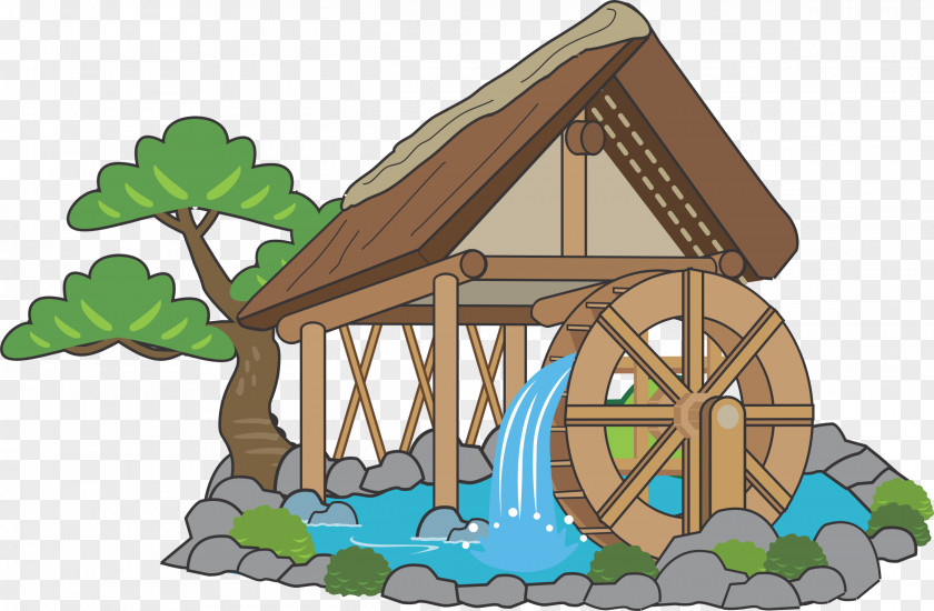 Windmill Design Water Wheel Clip Art PNG