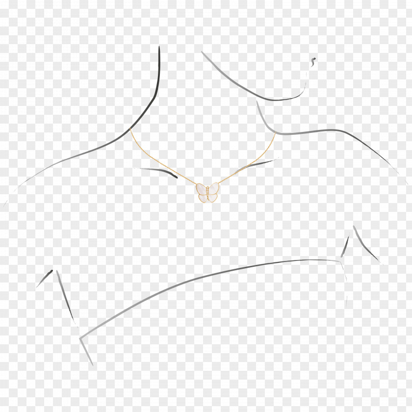 Butterfly Ring Necklace Product Design Line Graphics PNG