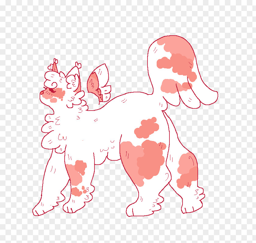 Cherry Splash Dog Line Art Paw Clip PNG