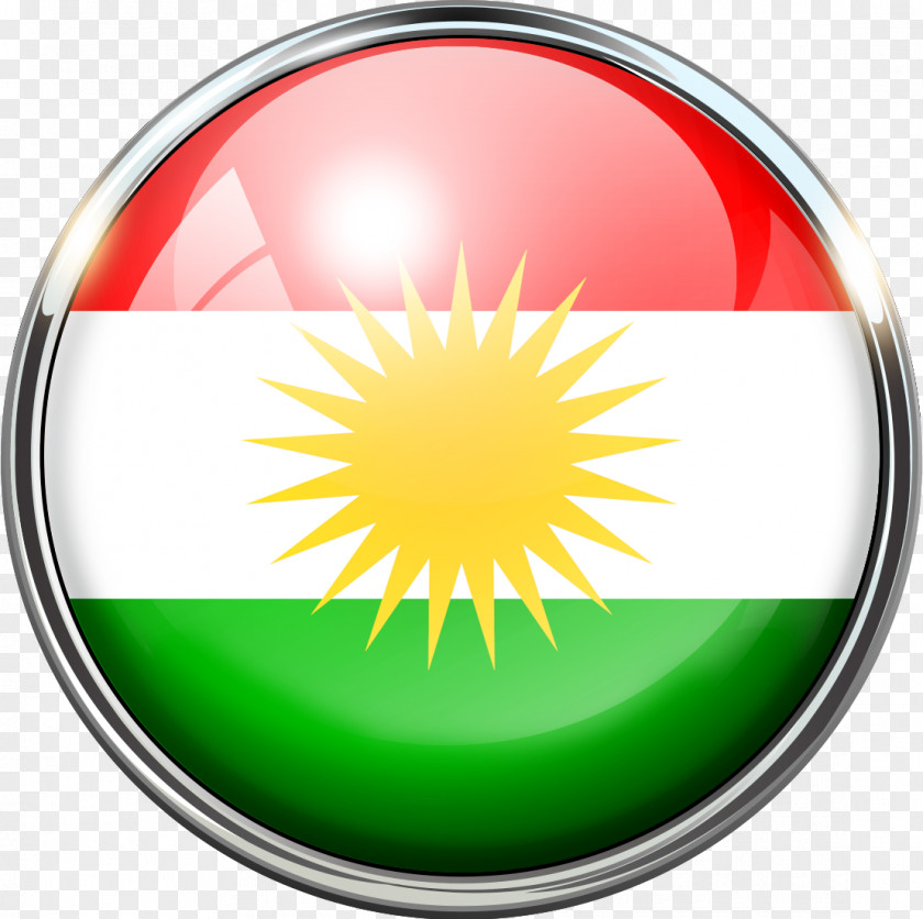Round Iraqi Kurdistan Flag Of Kurdish Region. Western Asia. PNG