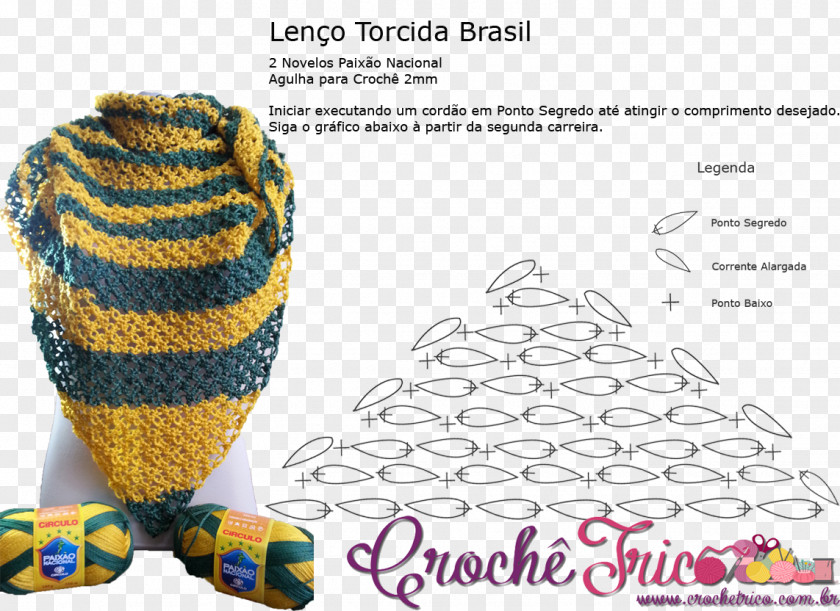 Torcida Brasil Headgear Crochet Pattern PNG