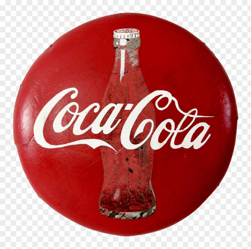 Coca-Cola Button Tin Sign 2180181 Christmas Ornament Day Bottle PNG