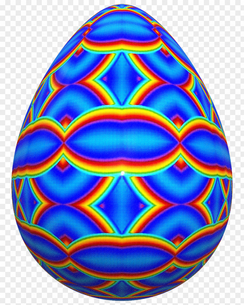 Easter Egg Cobalt Blue Symmetry Pattern PNG