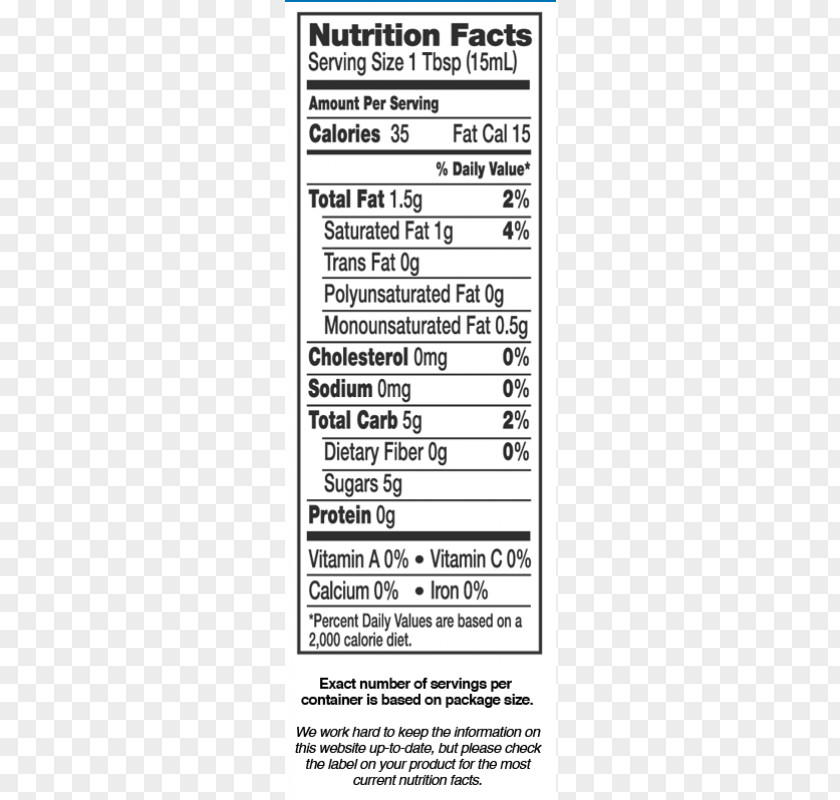 Coffee Non-dairy Creamer Nutrition Facts Label Peanut Butter And Jelly ...