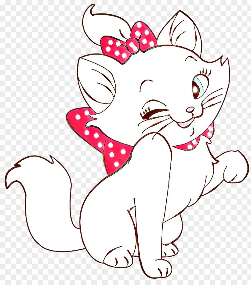 Pink Cat Line Art White Facial Expression Cartoon Nose PNG