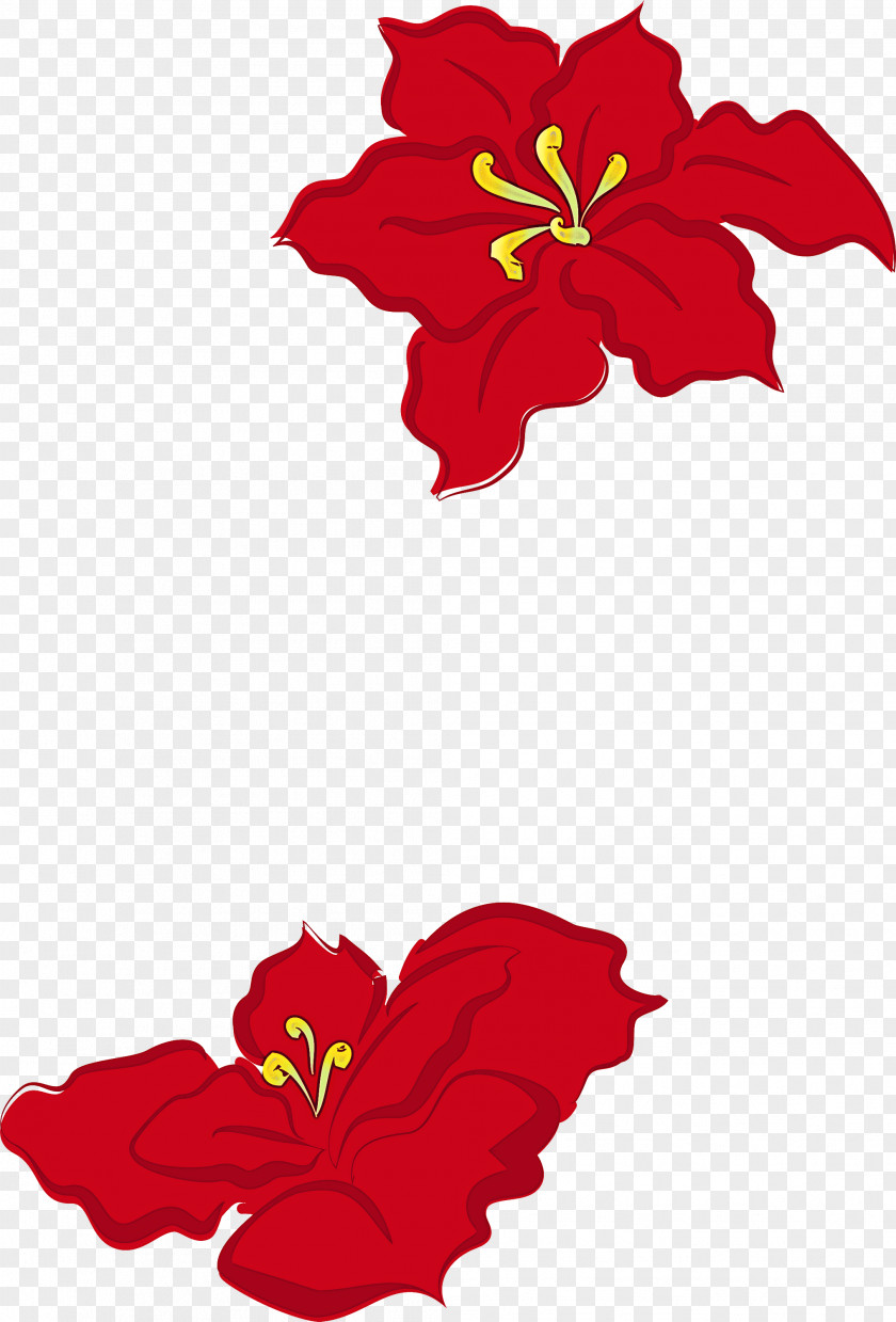 Red Flower Hawaiian Hibiscus Plant Petal PNG