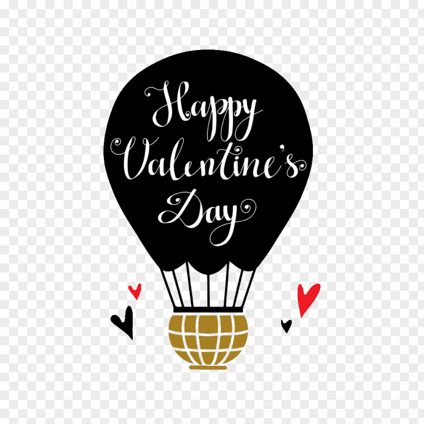 Black Sky Balloons Image Hot Air Balloon Valentines Day PNG