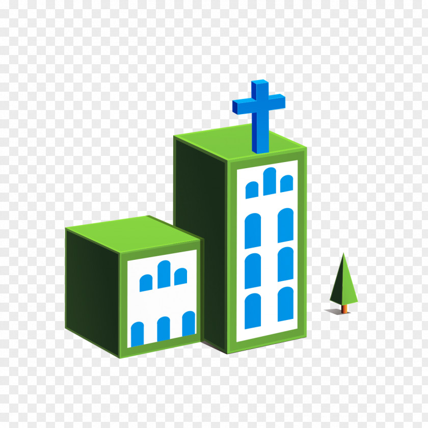 Creative Green Church PNG