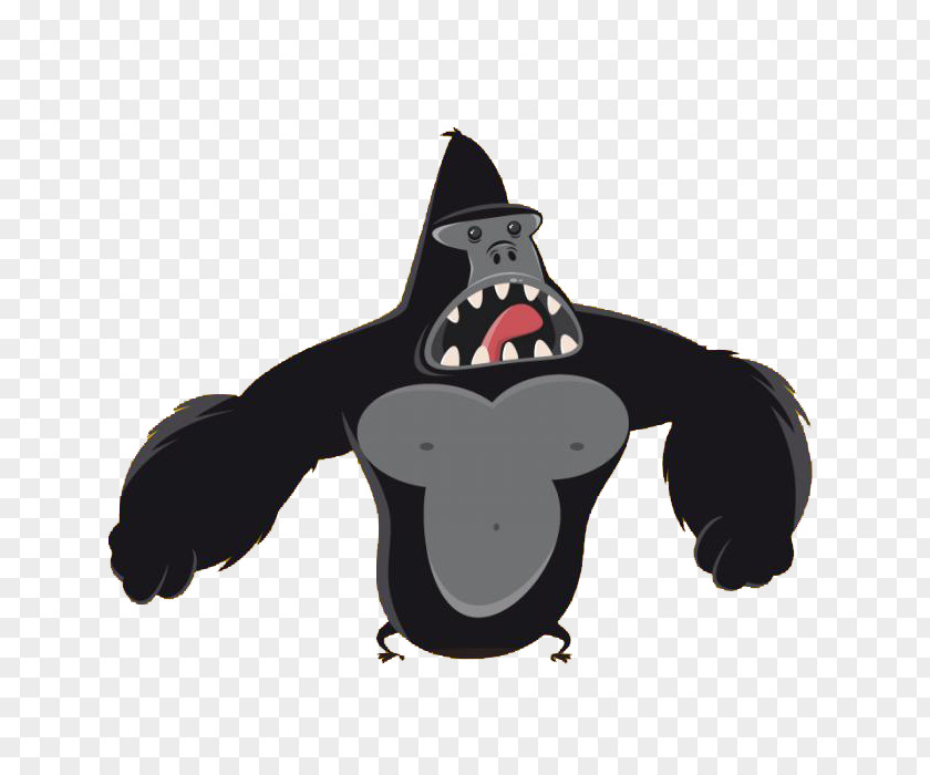 Roaring Chimpanzee Gorilla Ape Cartoon PNG