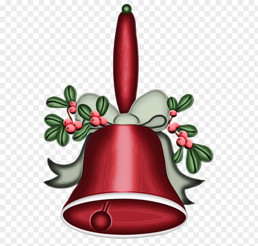 Christmas Decoration Handbell Watercolor Tree PNG