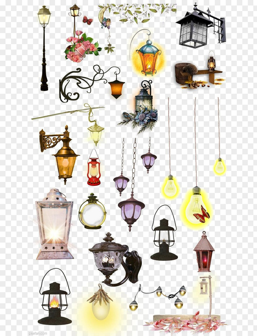 Korean Creative Cartoon Hand-painted Lamp Light Designer PNG