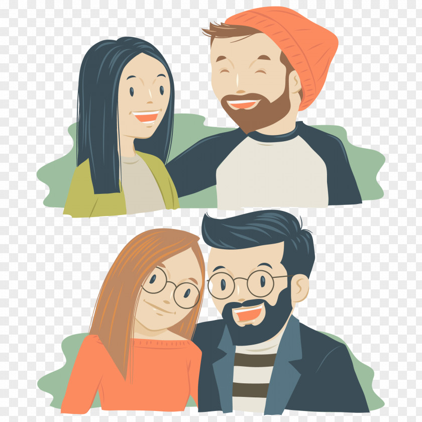 The Influx Of People Couple Smiling Vector Significant Other Illustration PNG