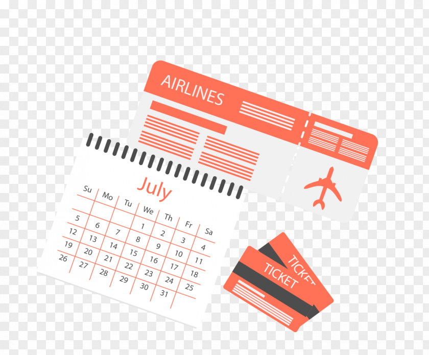 Travel Ticket Passport Calendar Flight Airline PNG