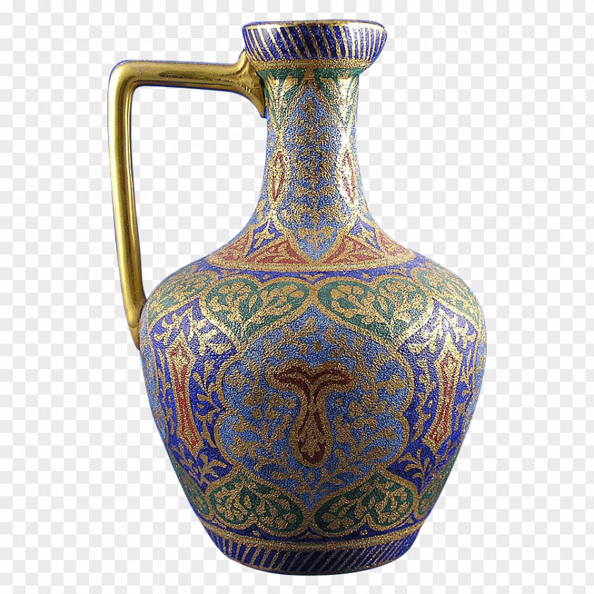 Vase Ceramic Pottery Cobalt Blue Jug PNG