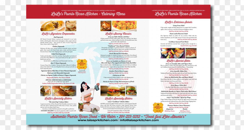 Catering Menu Puerto Rico Brochure Web Page Hotel PNG