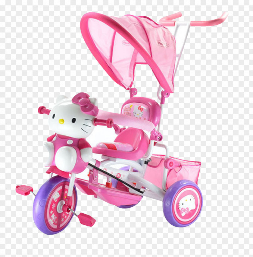 Hello Kitty Stroller Car Bicycle Child Tricycle PNG