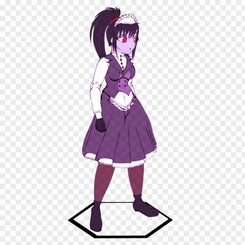 Maid Clothing Costume Design Purple Violet PNG
