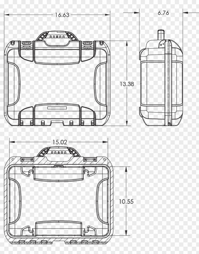 Mavic Air Pro Technical Drawing HardCases.ca Graphite PNG