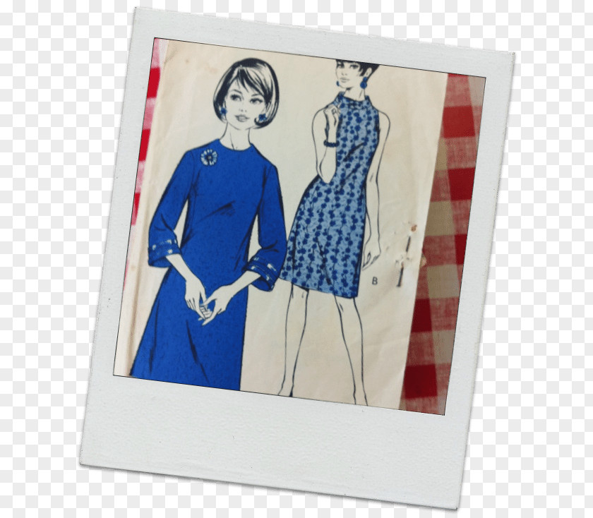 Sewing Pattern Fashion Illustration Poster PNG