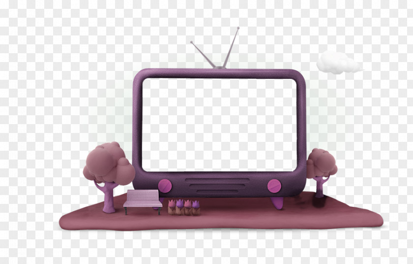 Brown Simple TV Decoration Pattern Television Set PNG