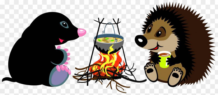 Cartoon Hedgehog Fire Campfire Clip Art PNG