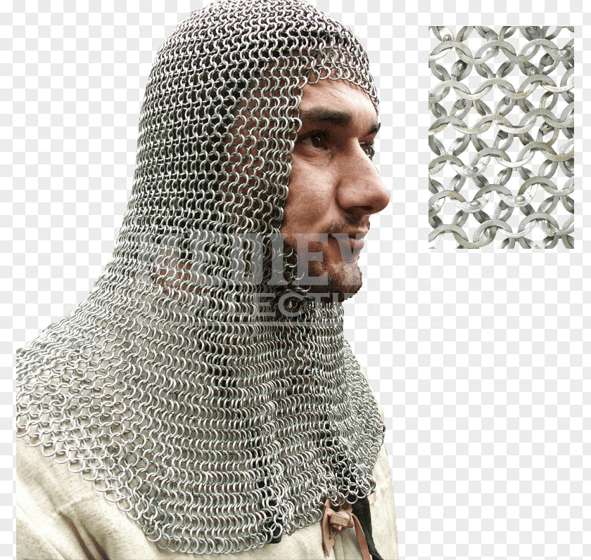 Knight Middle Ages Mail Coif Hauberk PNG