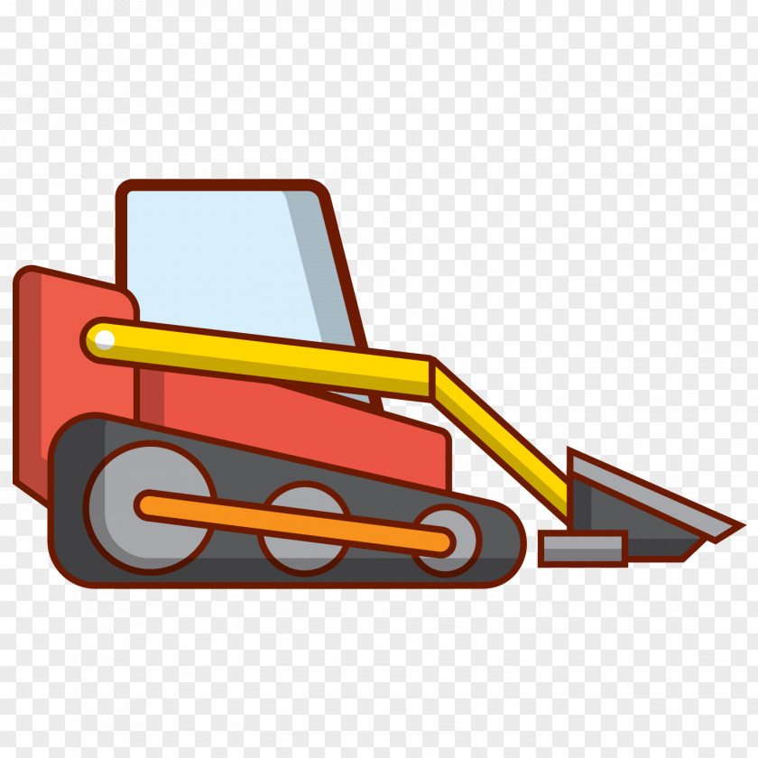 Excavator Cartoon Vehicle Vector PNG