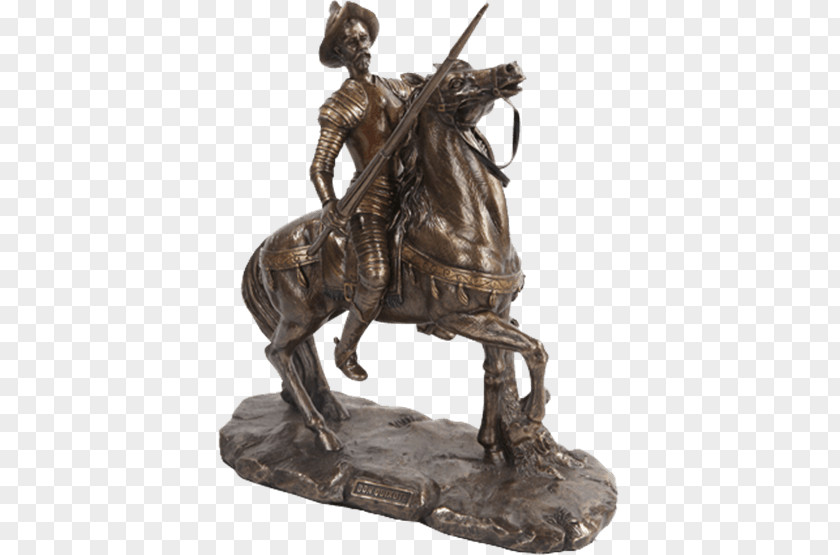 Horse Don Quixote Sancho Panza Bronze Sculpture PNG