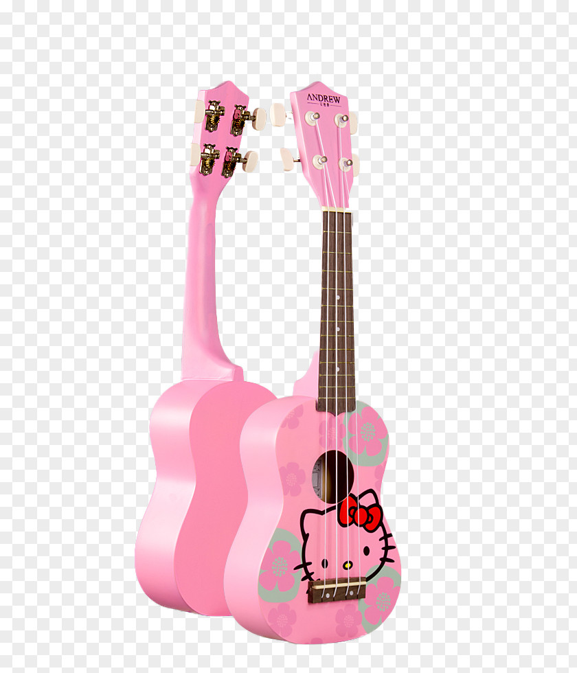Pink Hello Kitty Stratocaster Cat Guitar PNG