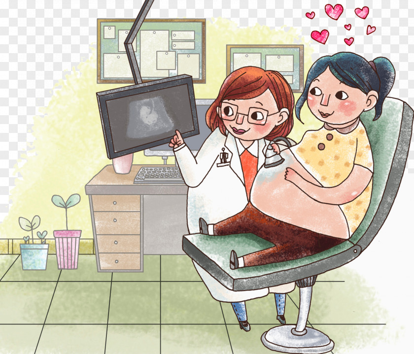 Pregnancy Test B Ultrasound Examination Illustrator Illustration PNG