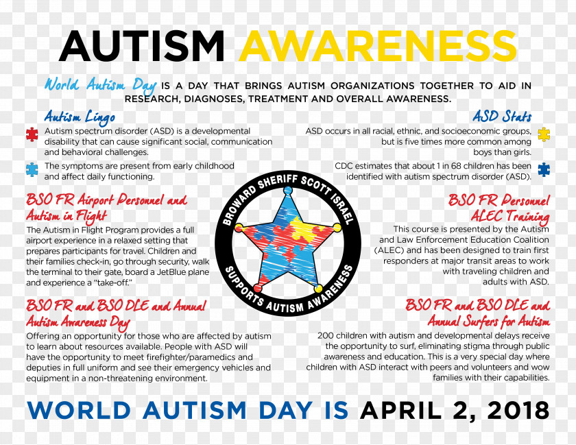 Autism Awareness Web Page Broward County, Florida County Sheriff's Office World Wide Length PNG