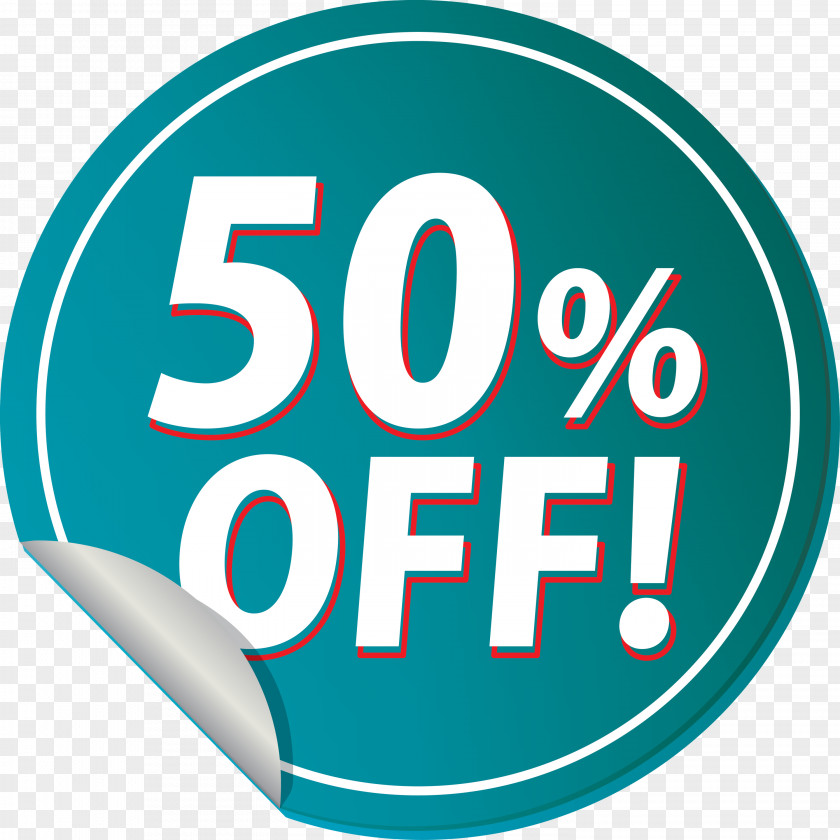 Discount Tag With 50% Off Label PNG