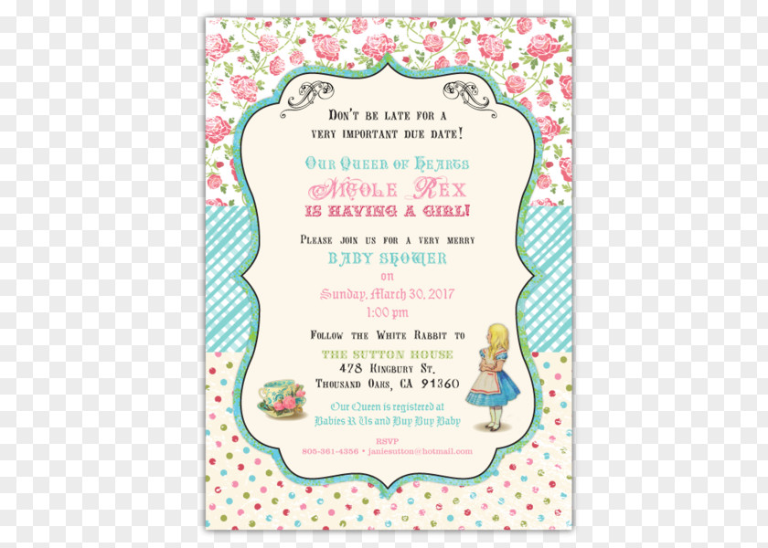 Shabby Chic Invitation Wedding Alice's Adventures In Wonderland PNG