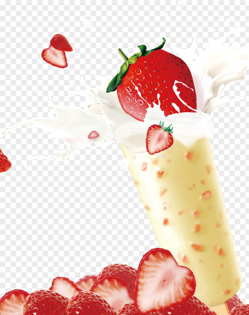 Strawberry Cold Poster Material Juice Bubble Tea Milk PNG