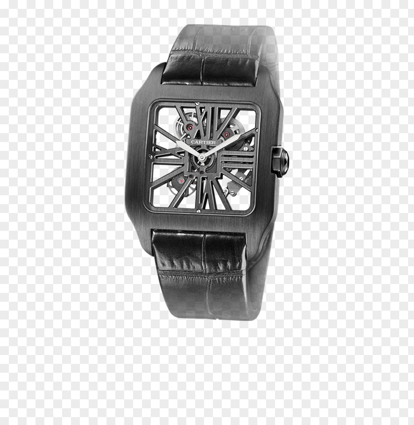 Titanium Cartier Santos Skeleton Watch Manufacture D'horlogerie PNG