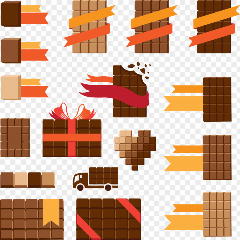17 Square Chocolate Design Vector Clip Art PNG