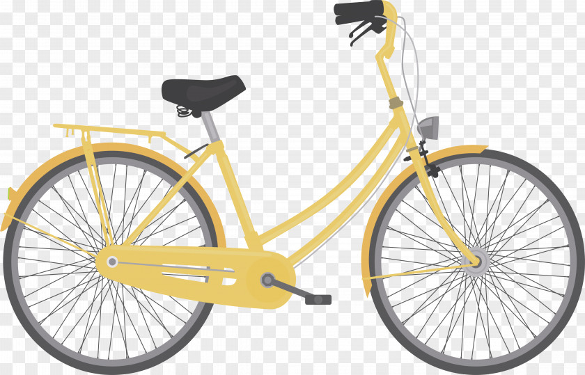 Yellow Lady Bike Animation Bicycle Graphic Design Tutorial Illustration PNG