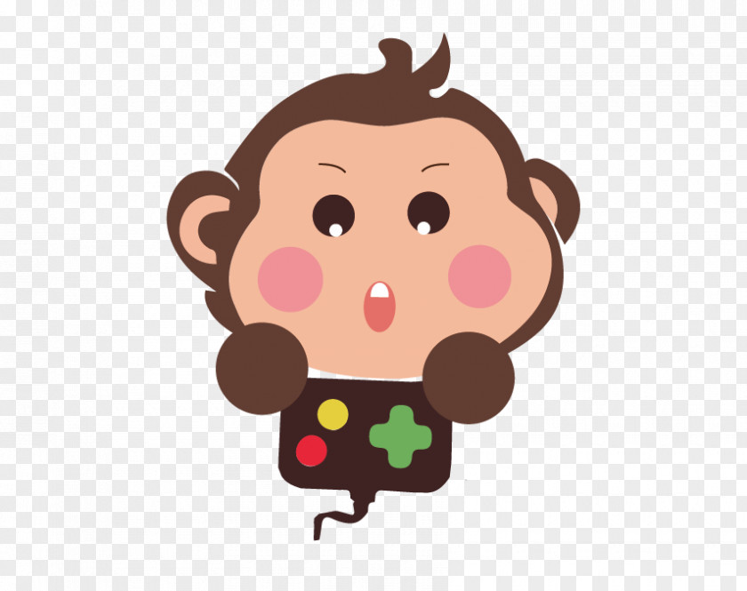 Hand-painted Cartoon Monkey Illustration PNG