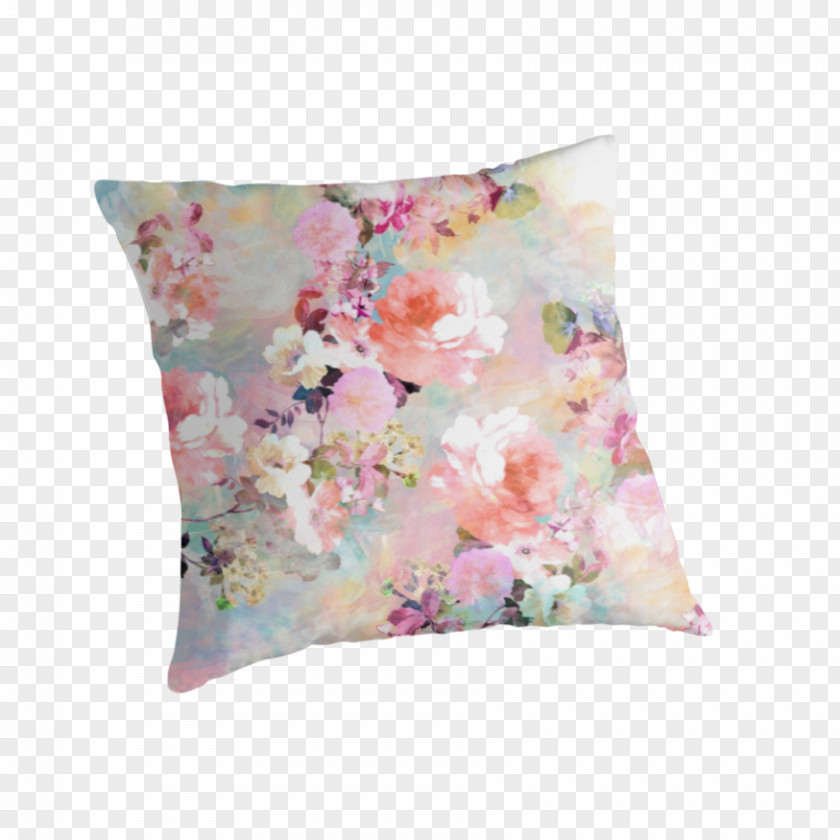 Pink Watercolor Flower Tapestry Pillow Wall Etsy PNG